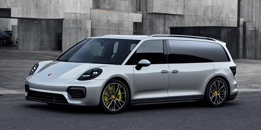 Image similar to “2021 Porsche Minivan, ultra realistic, 4K, high detail”