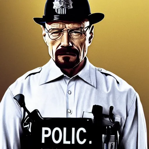 Prompt: walter white is a police officer