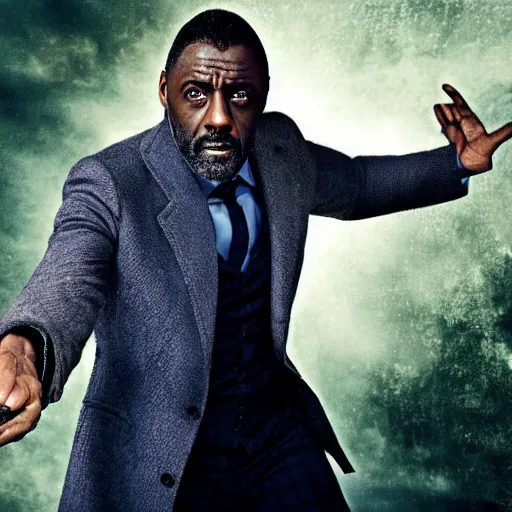 Prompt: doctor who played by Idris Elba, cinematic photo