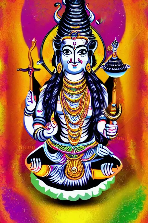 Image similar to vector india god shiva ganesh colorful stylized photoshop sweet painting