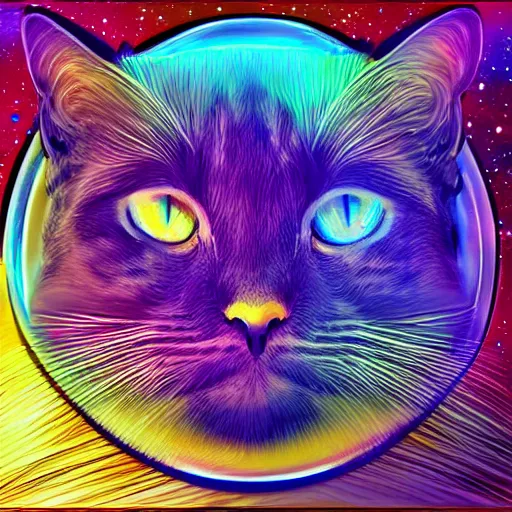 Image similar to space cat, highly detailed, centered, digital painting