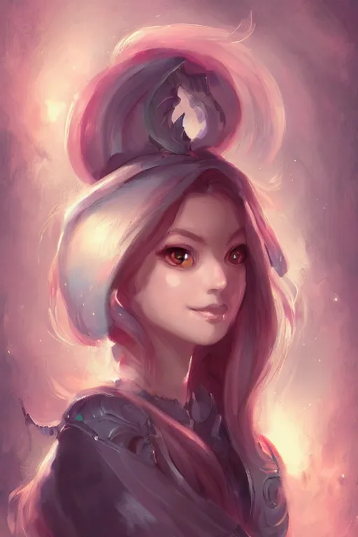 Image similar to a portrait of a cute fantasy girl by Ross Tran and loish