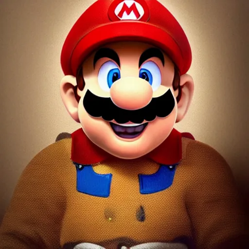 Image similar to real - life mario mario portrait