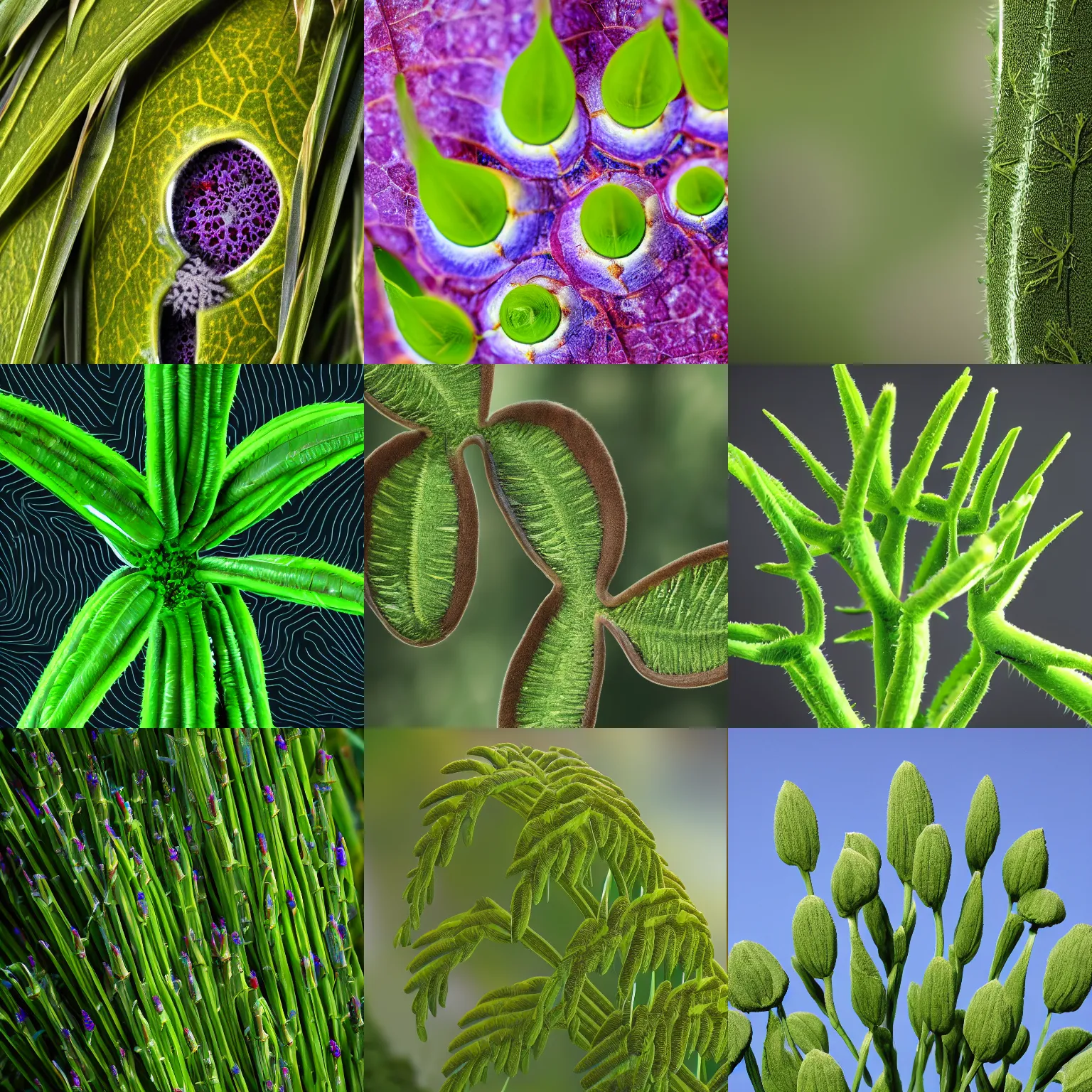 Prompt: A plant that grows human eyes on its stalks. 8k high resolution, extremely detailed.