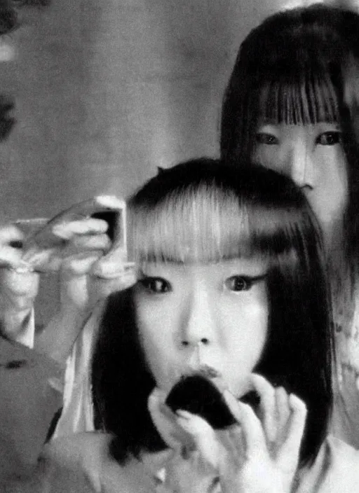 Image similar to Still frame from scene from the retro Twin Peaks Japanese horror soap opera, retro haze, a feaver dream by Nobuhiko Obayashi & David Lynch