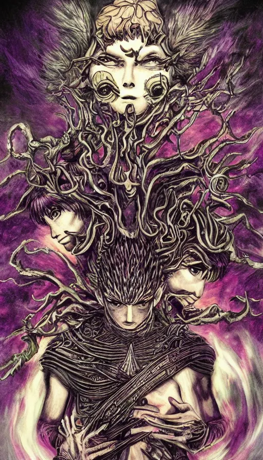 Prompt: psytrance artwork, from berserk