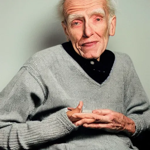 Prompt: A photograph of old Jerma985 in his eighties who looks like Jerma985 wearing a sweater in the 2010s, Jerma985, looks like Jerma985, taken in the late 2010s, taken on a 2010s Camera, realistic, hyperrealistic, very realistic, highly detailed, very detailed, extremely detailed, detailed, digital art, trending on artstation, headshot and bodyshot