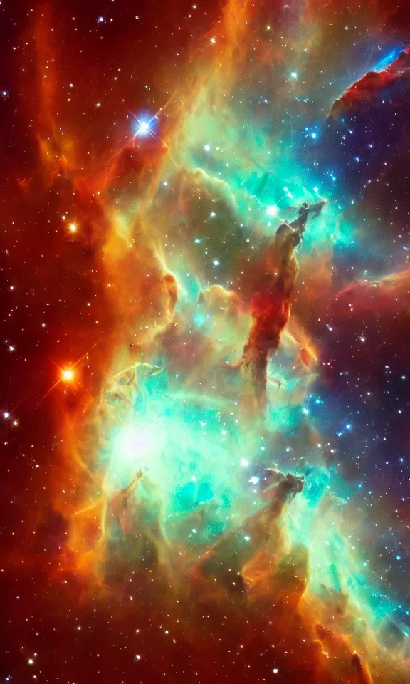 Image similar to photo of a beautiful nebula, taken by hubble space telescope, 4k