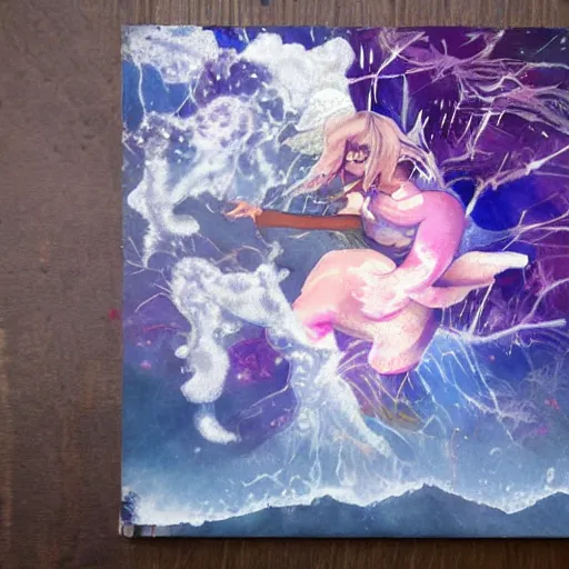 Image similar to frosted astral glacial scarves watercolor artwork confirmed orb