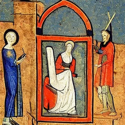 Image similar to medieval painting of the wifi not working