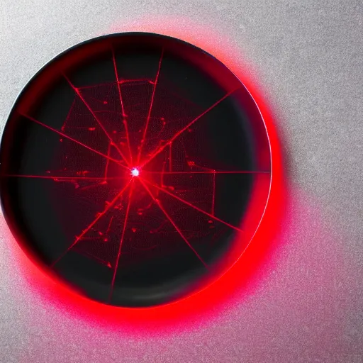 Image similar to red laser grid, on a plate