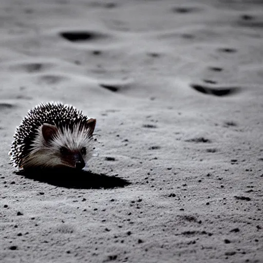 Image similar to a hedgehog on the moon, photography