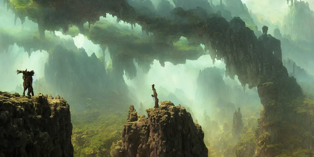 Image similar to bytopia planescape huge cave ceiling clouds made of green earth inverted upsidedown mountain artstation illustration sharp focus sunlit vista painted by ruan jia raymond swanland lawrence alma tadema zdzislaw beksinski norman rockwell tom lovell alex malveda greg staples