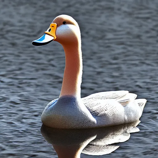 Image similar to An ultra realistic photo of a giant duck, award winning, 8k, ultra detailed