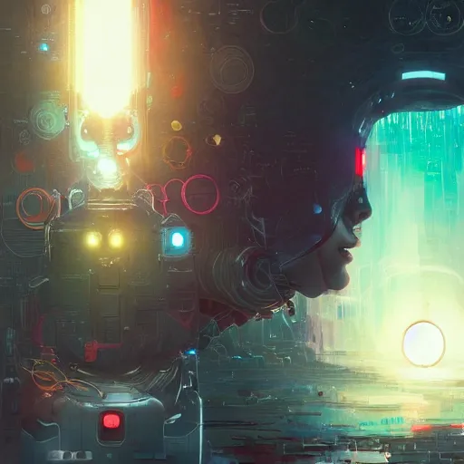 Image similar to colorful illustration of a robot trying to repair the universe, intricate complexity, by greg rutkowski, artgerm, ross tran, conrad roset, takato yomamoto. 4 k, beautiful, cinematic dramatic atmosphere