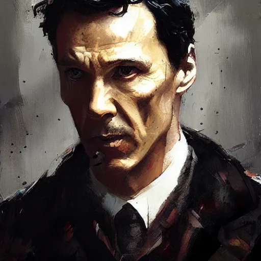 Image similar to sherlock holmes, modern, brush strokes, oil painting, greg rutkowski