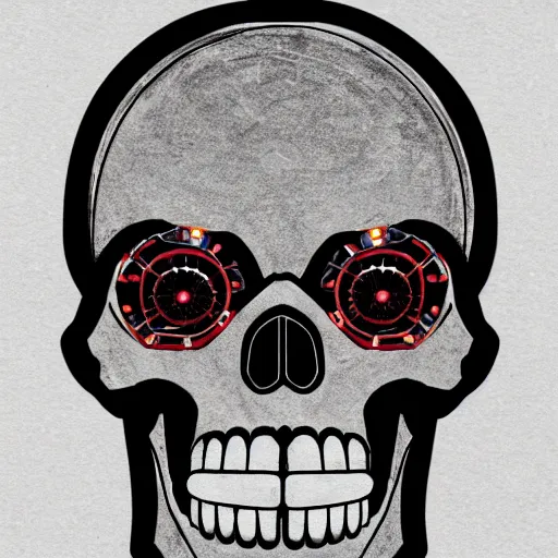 Image similar to robotic skull