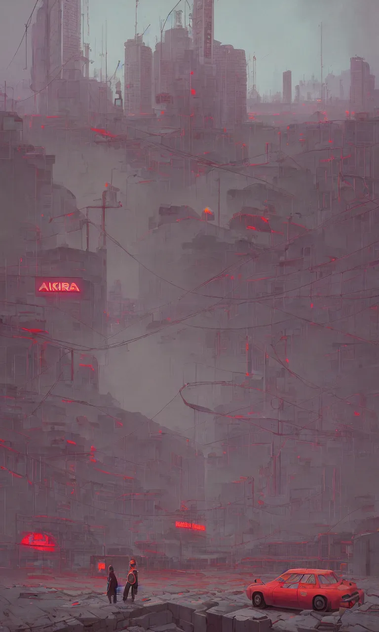 Image similar to akira, by simon stalenhag