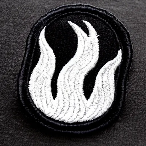 Prompt: retro minimalistic clean fire flames goth patch