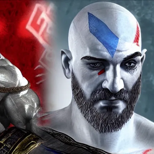 Image similar to benjamin netanyahu as kratos from god of war
