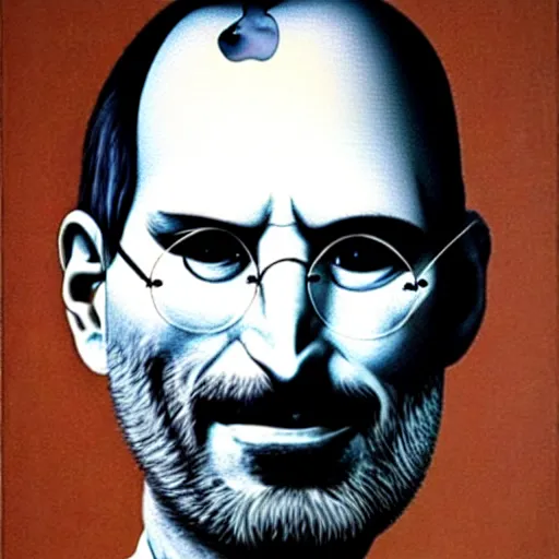 Prompt: portrait of steve jobs by giuseppe arcimboldo