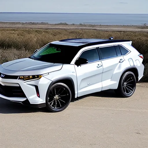 Image similar to a toyota highlander mixed with a camaro