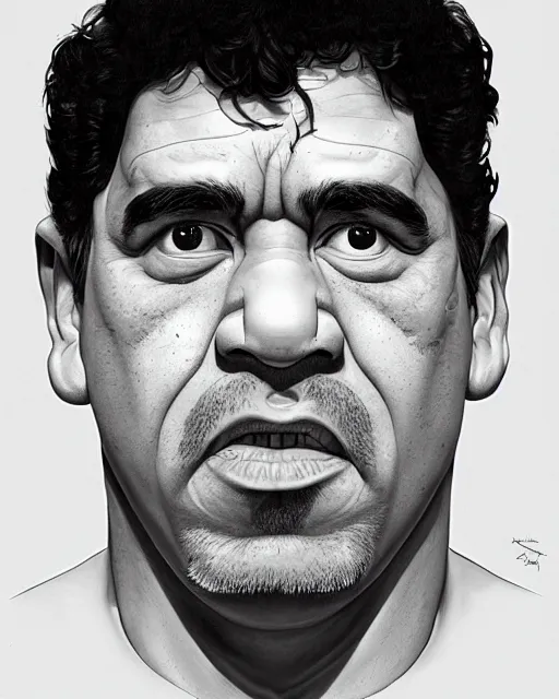 Prompt: studio light, portrait, diego armando maradona by mark brooks, by peter andrew jones, by roger dean, hd, hyper detailed, 4 k