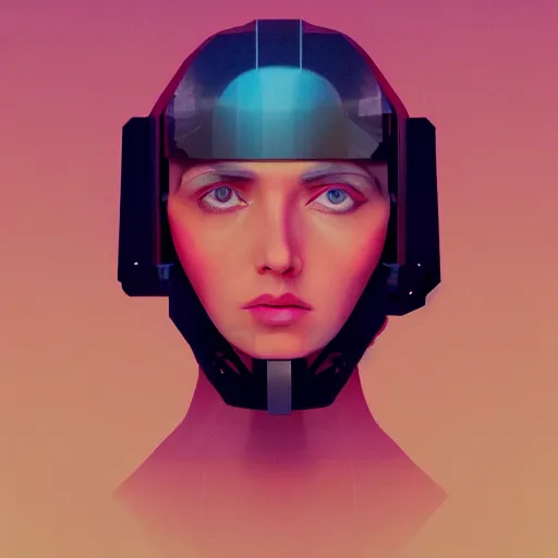 Prompt: full body androgynous girl, blade runner 2 0 4 9, scorched earth, cassette futurism, modular synthesizer helmet, the grand budapest hotel, glow, digital art, artstation, pop art, by hsiao - ron cheng