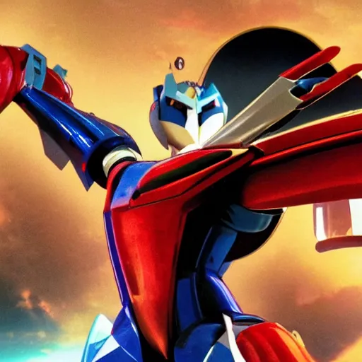 Image similar to photographic shot of grendizer, backlight