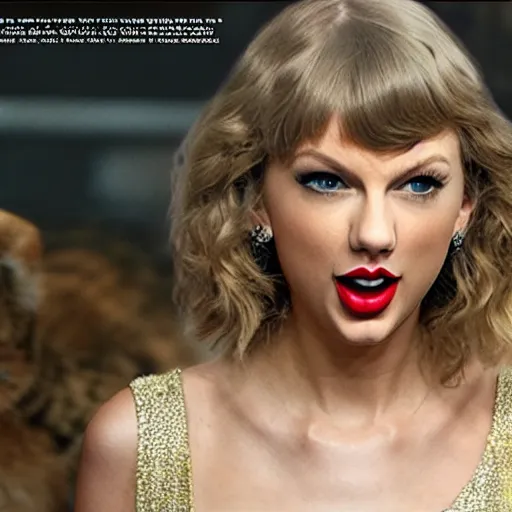 Image similar to taylor swift starring in the movie cats. imax, cinematic, 4 k