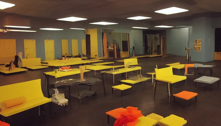 Prompt: color giallo movie set at a ballet school, about a killer with a knife