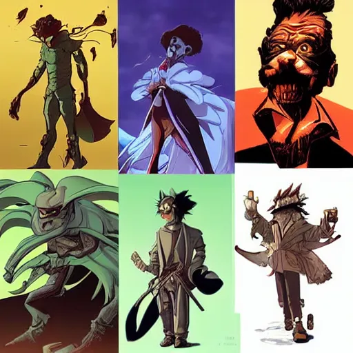 Prompt: amazing character designs by Wes burt, Terada Katsuya, koji morimoto, tatsuyuki tanaka