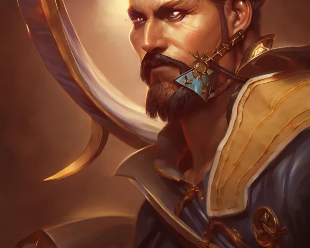 Prompt: captain pirate man high detail, deep focus, d & d, fantasy, intricate, elegant, highly detailed, digital painting, artstation, concept art, matte, sharp focus, illustration, hearthstone, art by artgerm and greg rutkowski and alphonse mucha