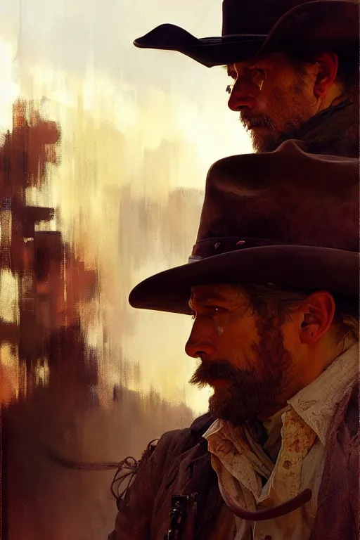 Prompt: hyperrealist portrait of a cowboy driving a stage coach by jeremy mann and alphonse mucha, fantasy art, photo realistic, dynamic lighting, artstation, poster, volumetric lighting, very detailed faces, 4 k, award winning