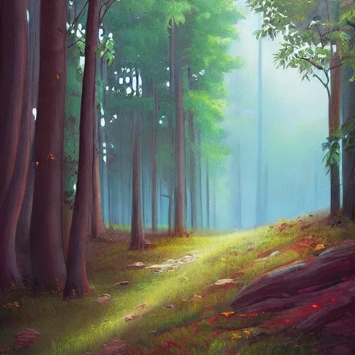 Image similar to a beautiful painting of a forest by sylvain sarrailh. trending on artstation