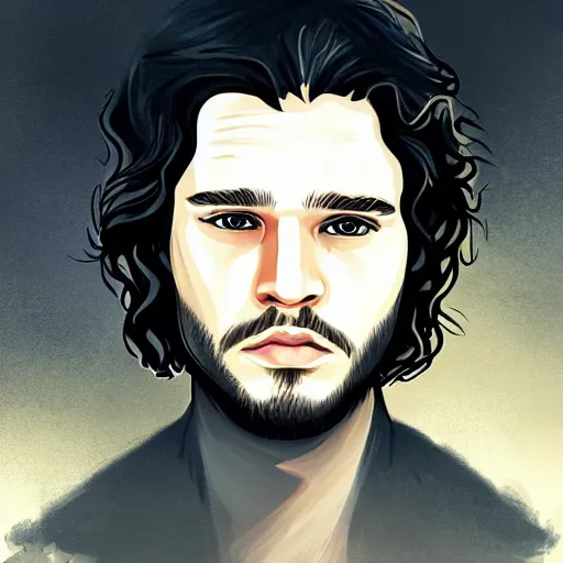 Image similar to a portrait of jon snow by anato finnstark