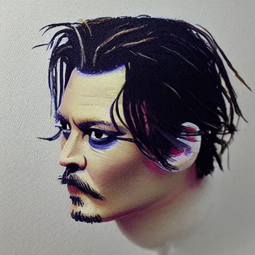 Prompt: miniature painting of johnny depp