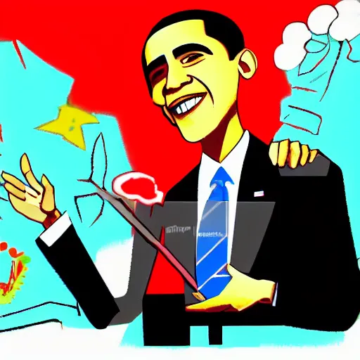 Prompt: obama in the style of goanimate