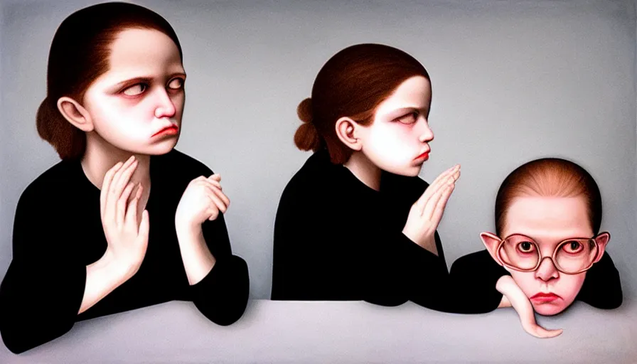 Image similar to the two complementary forces that make up all aspects and phenomena of life, by Gottfried Helnwein