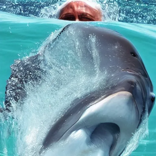 Image similar to face of a human dolphin hybrid