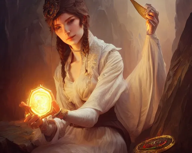 Image similar to photography of elisa breton, deep focus, d & d, fantasy, intricate, elegant, highly detailed, digital painting, artstation, concept art, matte, sharp focus, illustration, hearthstone, art by artgerm and greg rutkowski and alphonse mucha