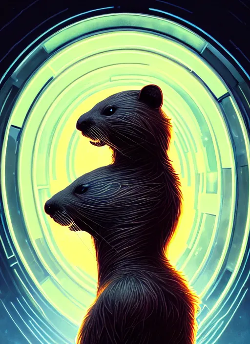 Prompt: symmetry!! portrait of a beaver, sci - fi, tech wear, glowing lights!! intricate, elegant, highly detailed, digital painting, artstation, concept art, smooth, sharp focus, illustration, art by artgerm and greg rutkowski and alphonse mucha