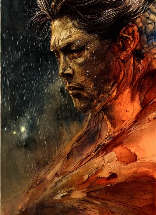 Image similar to portrait, The edge of the universe, watercolor, dramatic lighting, cinematic, establishing shot, extremely high detail, foto realistic, cinematic lighting, pen and ink, intricate line drawings, by Yoshitaka Amano, Ruan Jia, Kentaro Miura, Artgerm, post processed, concept art, artstation, matte painting, style by eddie mendoza, raphael lacoste, alex ross