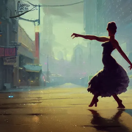 Image similar to highly detailed a woman dancing in the rain revfrom the simpsons, in gta v, stephen bliss, unreal engine, fantasy art by greg rutkowski, loish, rhads, ferdinand knab, makoto shinkai and lois van baarle, ilya kuvshinov, rossdraws, tom bagshaw, global illumination, radiant light, detailed and intricate environment