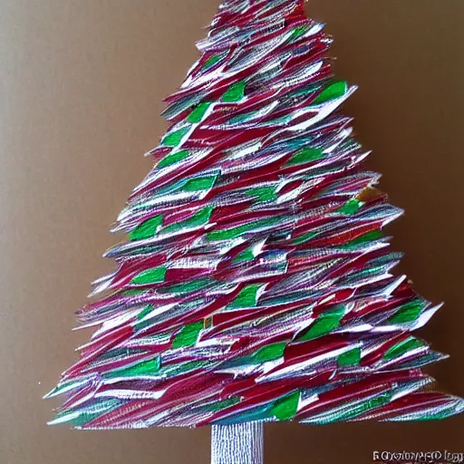 Image similar to christmas tree. paperboard style art