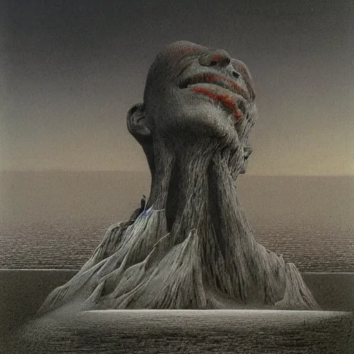 Prompt: Zdzislaw Beksinski made by Zdzislaw Beksinski in style of Zdzislaw Beksinski