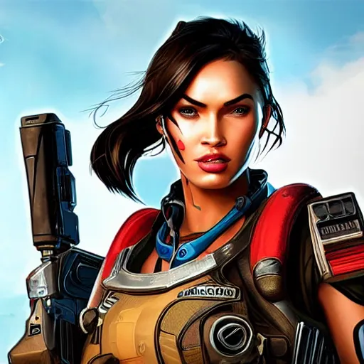 Image similar to Megan Fox as Apex Legends character,