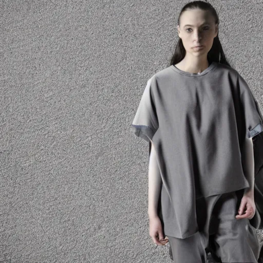 Prompt: a model wearing Brutalist clothing