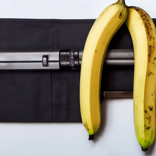 Image similar to product photo of a banana rifle. Studio lighting.