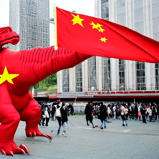 Image similar to communist dinosaur, china, social credit